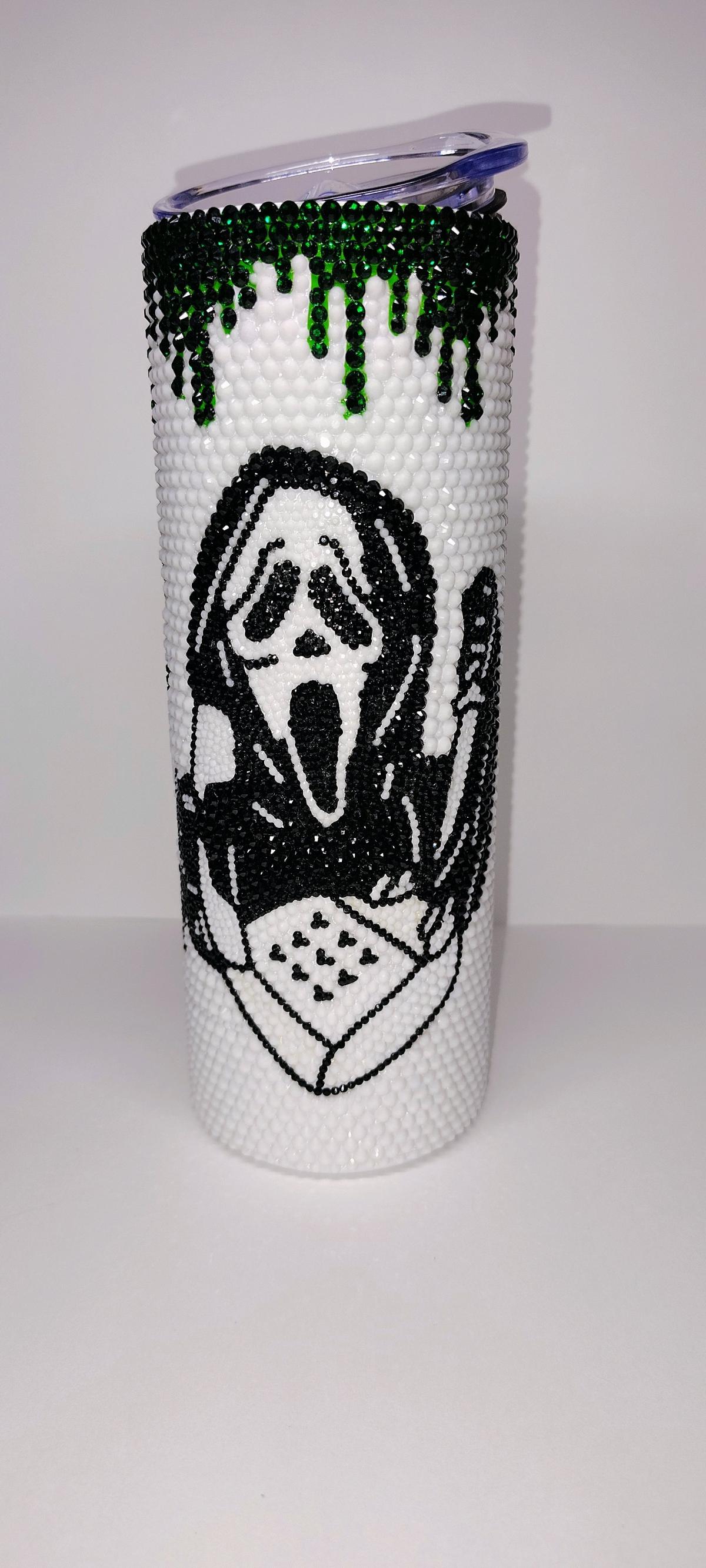 Handmade Ghost face Rhinestone tumbler - Coshocton, Ohio - FleaMarketBay
