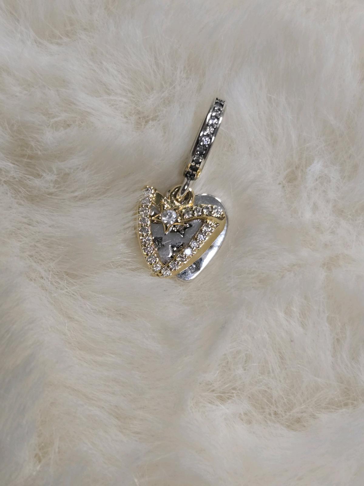 Shooting Star Hearts Double Dangle Charm for Pandora bracele - Austin, Texas - FleaMarketBay