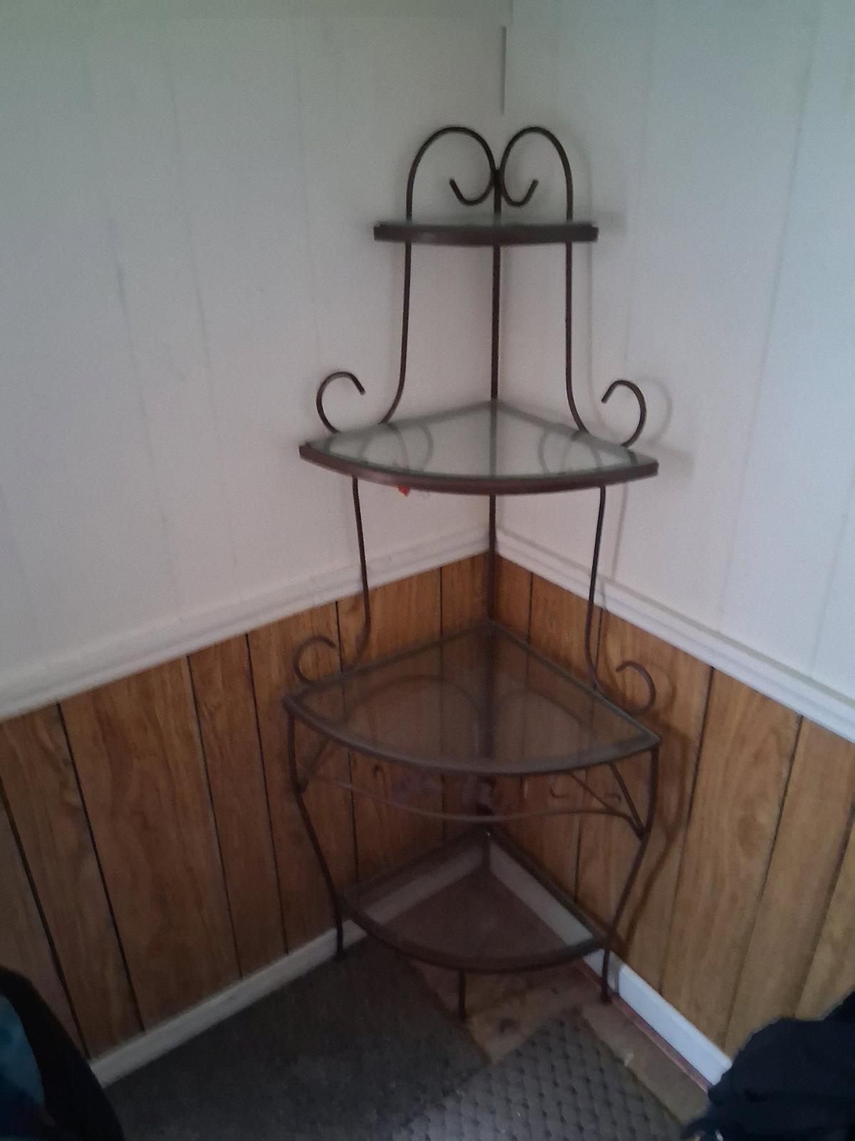 Black metal glass corner table - New Port Richey, Florida - FleaMarketBay