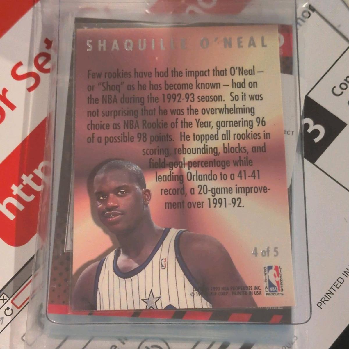 shaquille O neal award winner 93 94 card - South Amboy, New Jersey - FleaMarketBay