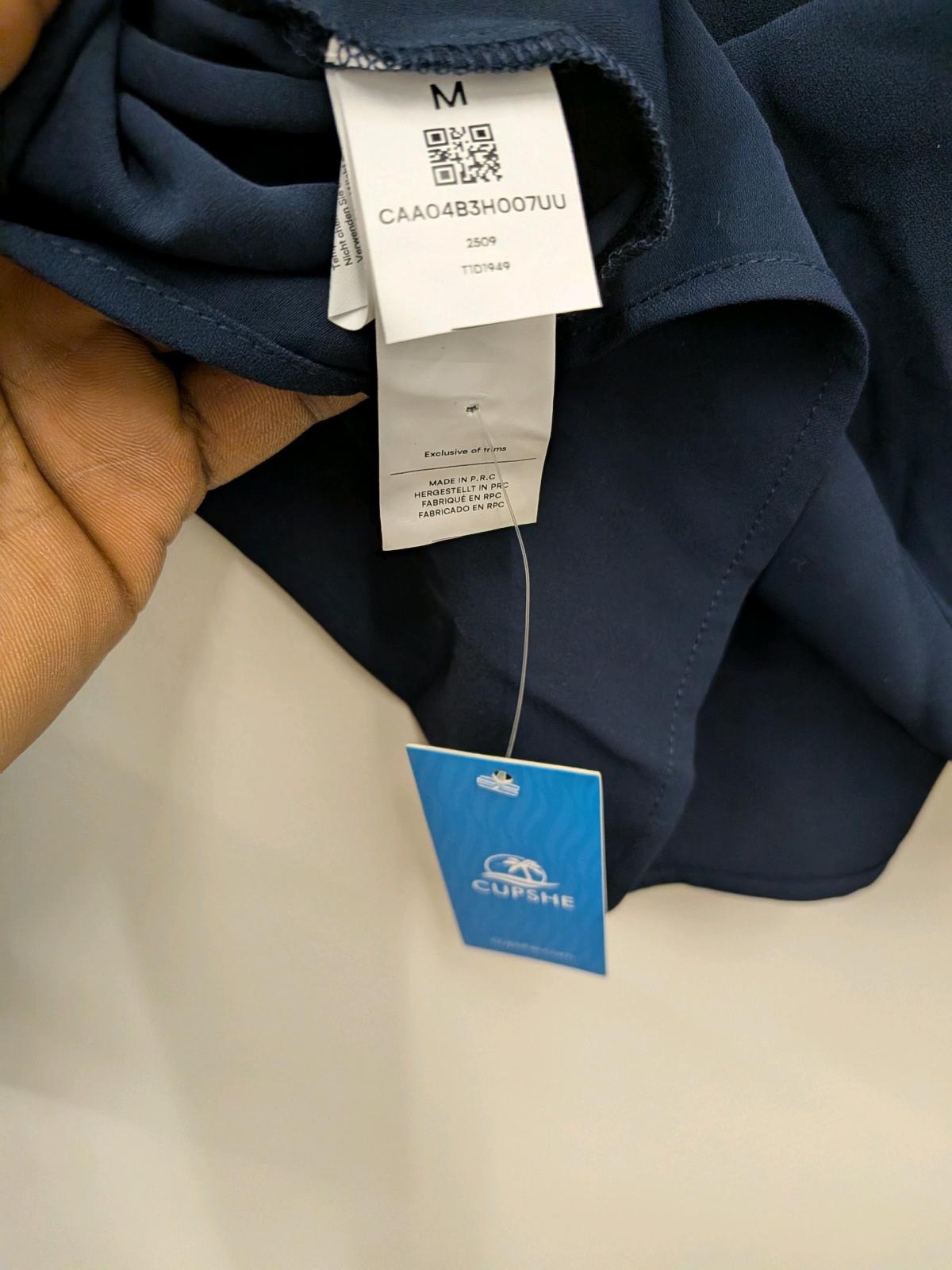 Cupshe Navy Lace Sleeve Blouse Womens Medium Elegant Long Sl - Worcester, Massachusetts - FleaMarketBay