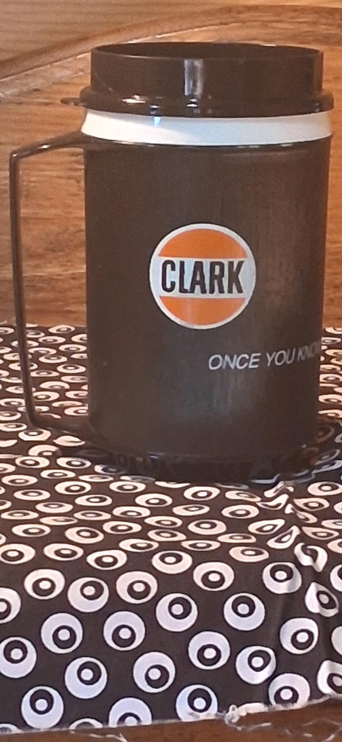 Vintage Clark Insulated Aladdin Plastic Travel Mug BlackOran - Marshfield, Wisconsin - FleaMarketBay