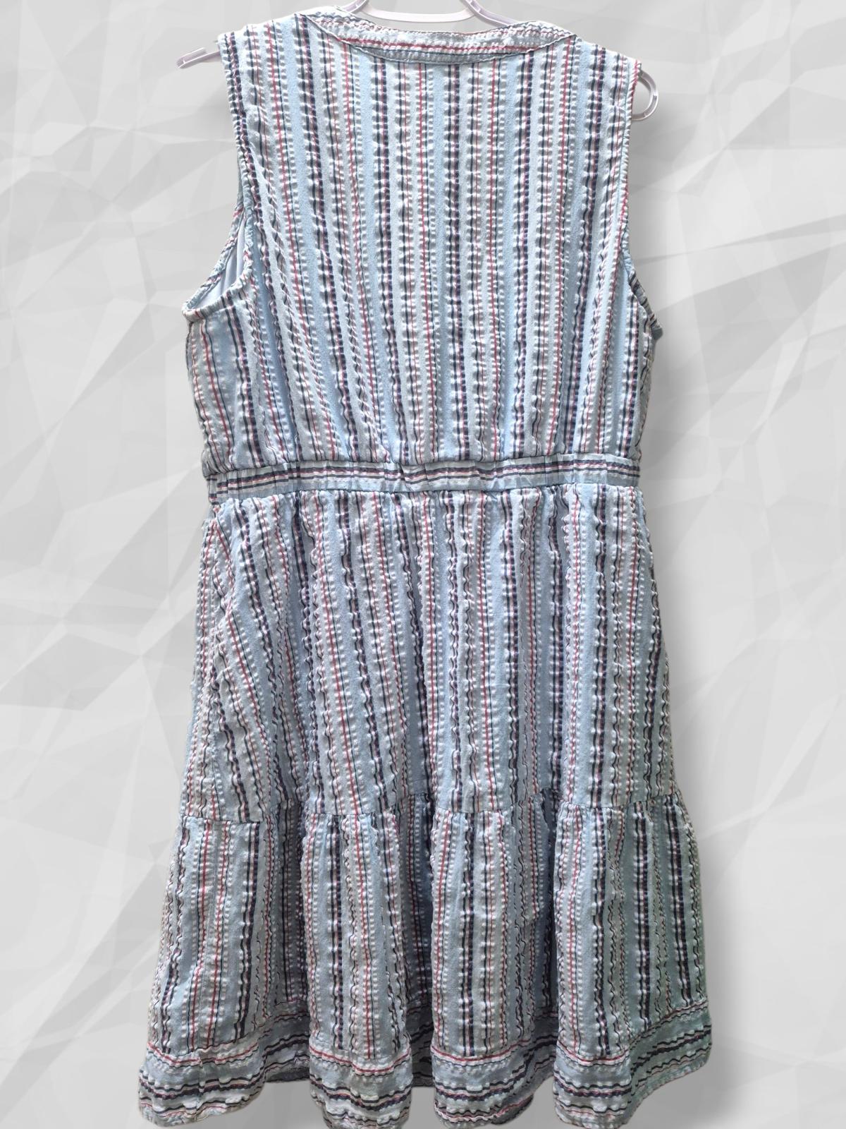 Women Blue Striped Sleeveless Dress Size1X Plus Size 16W - Lakewood, California - FleaMarketBay