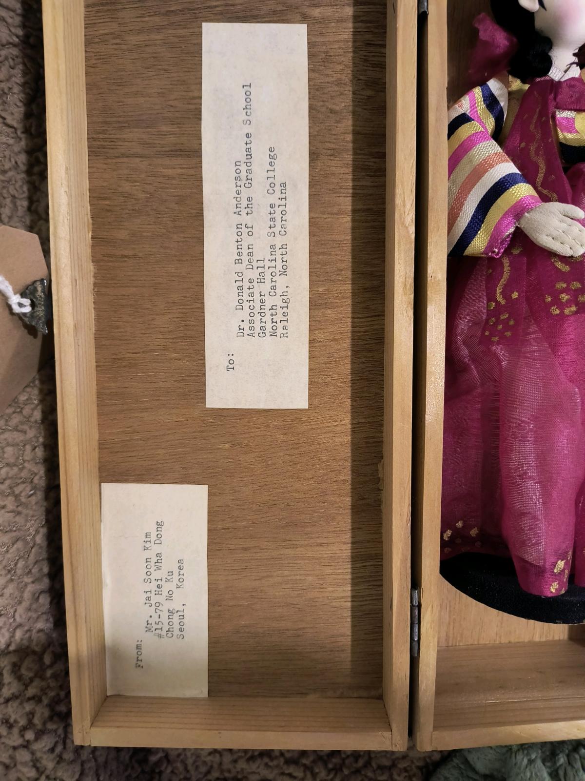 Vintage Korean Souvenir Doll with Known Provenance Silk Dres - Jackson Springs, North Carolina - FleaMarketBay