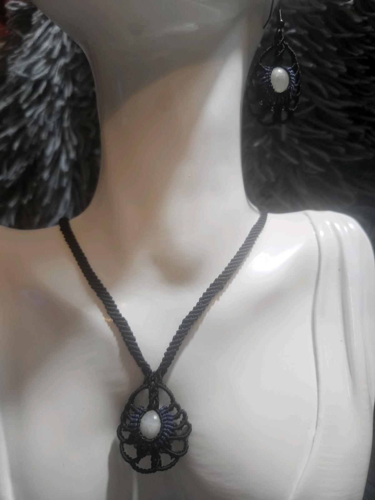 Handmade Moonstone Necklace and Earrings - Howey In The Hills, Florida - FleaMarketBay