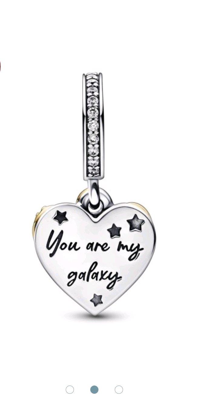 Shooting Star Hearts Double Dangle Charm for Pandora bracele - Austin, Texas - FleaMarketBay