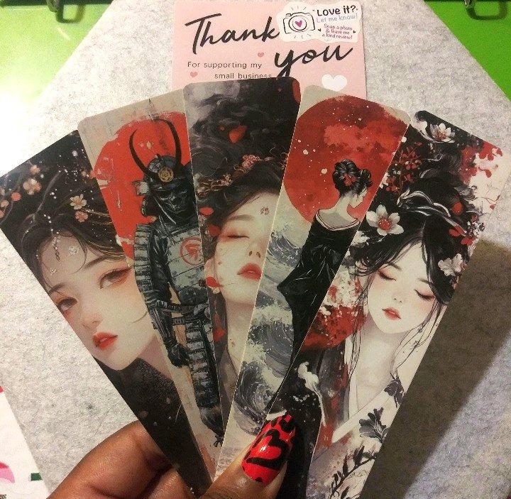 Japanese Geisha Handmade Bookmark Bundle Set of 5 - Monroeville, Alabama - FleaMarketBay