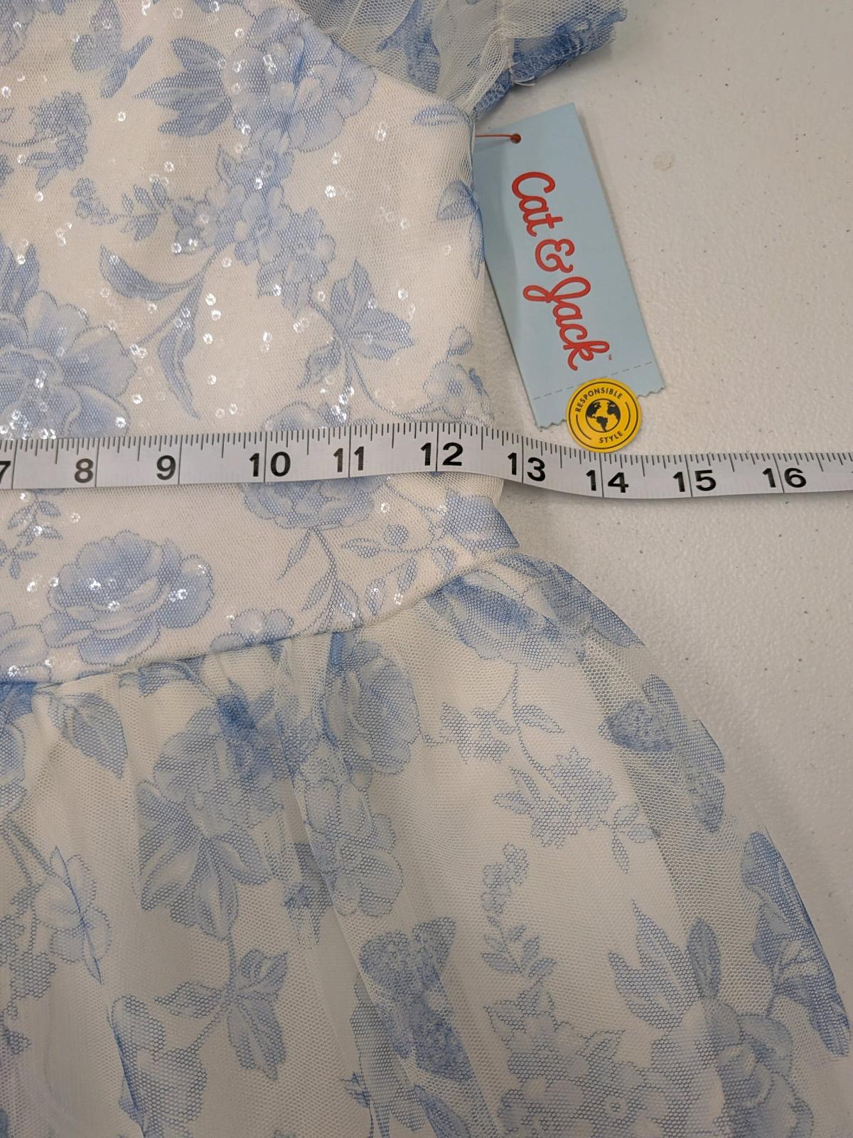 Cat  Jack Floral Tulle Dress Blue White Size L 1012 - Worcester, Massachusetts - FleaMarketBay