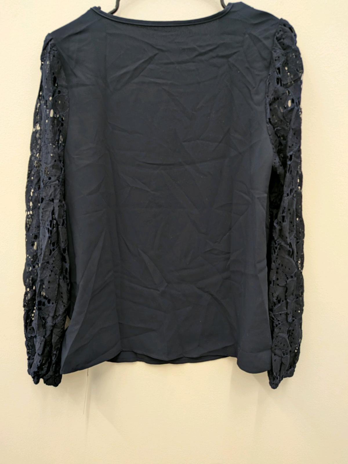 Cupshe Navy Lace Sleeve Blouse Womens Medium Elegant Long Sl - Worcester, Massachusetts - FleaMarketBay