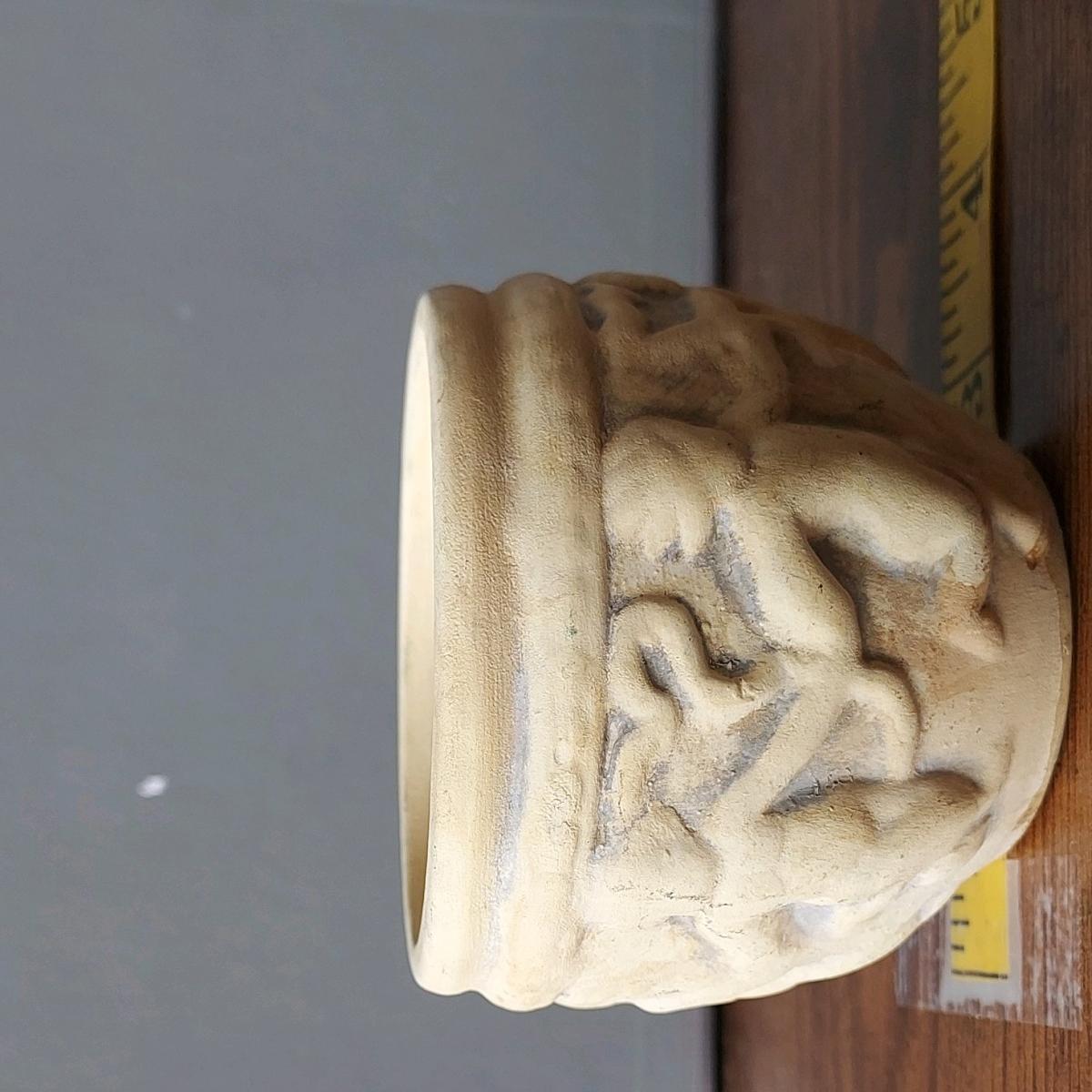 Beige Ceramic Round Planter Pot Pottery Made 21st Century De - Tucson, Arizona - FleaMarketBay