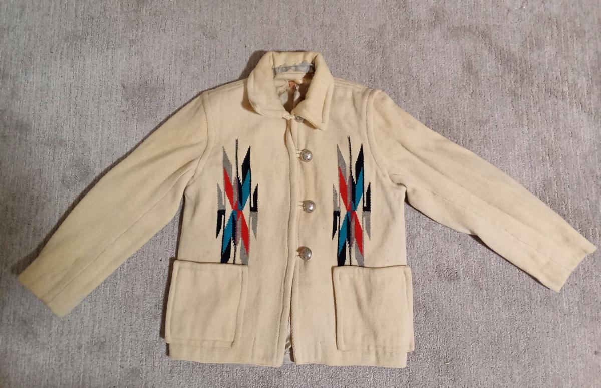 Rare 1940s Chimayo Wool SW Indian Blanket Jacket - Colorado Springs, Colorado - FleaMarketBay
