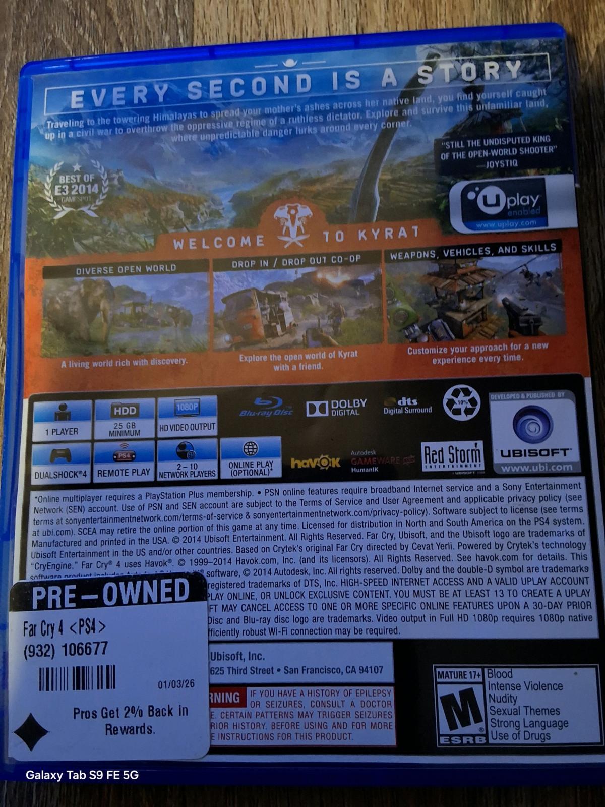 FARCRY 4 Play Station  4 game disc - Vancouver, Washington - FleaMarketBay