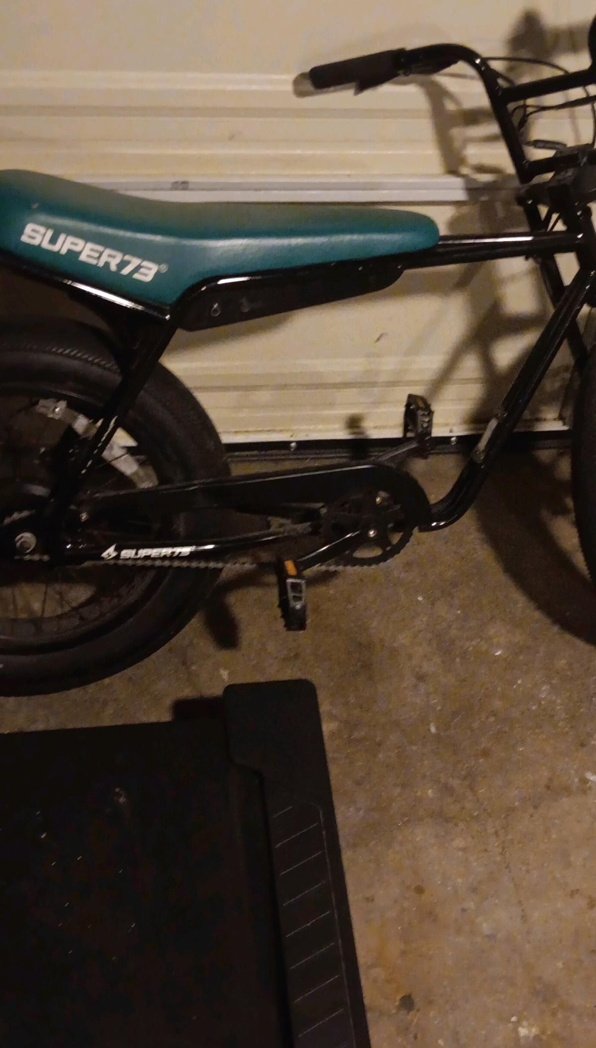 Super73 ECity Bike Black Frame Teal Seat 20 in Fat Tires Kic - San Bernardino, California - FleaMarketBay