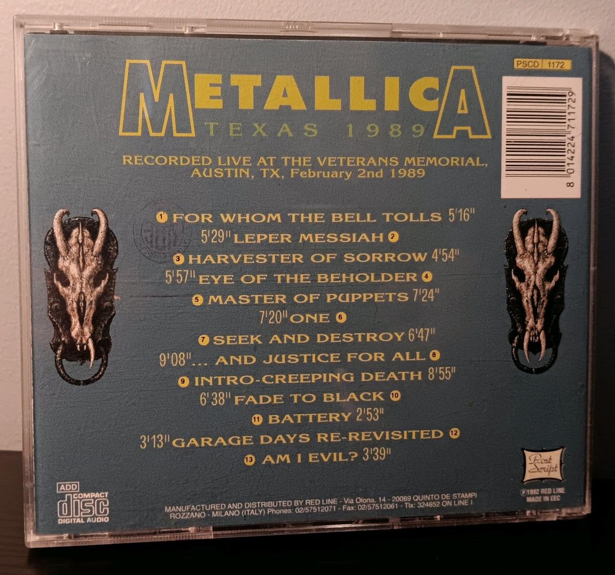 Rare Metallica CD Texas 1989 - Decatur, Illinois - FleaMarketBay