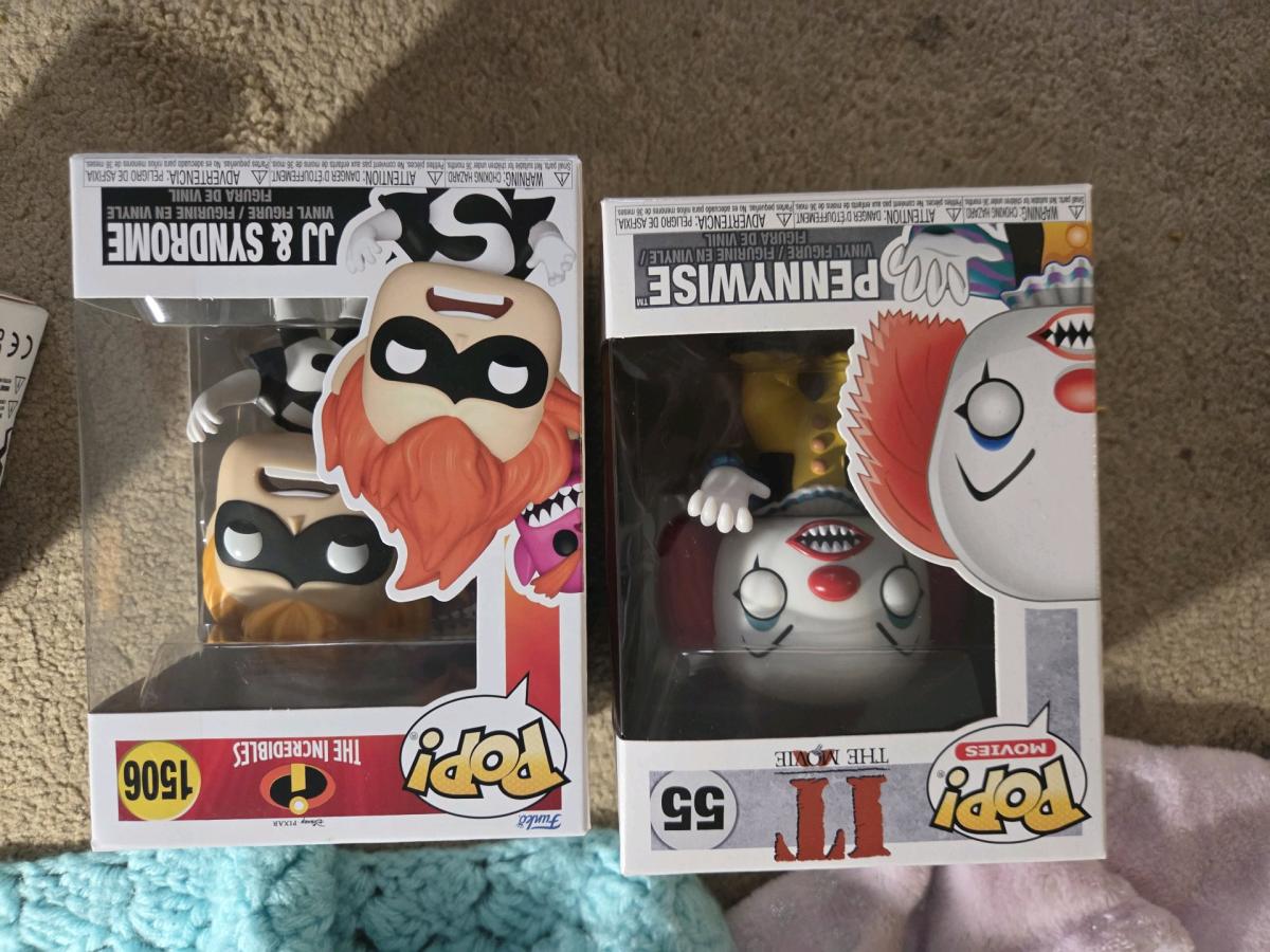 funko pops pennywise from IT and syndrome from incredibles - Abington, Pennsylvania - FleaMarketBay