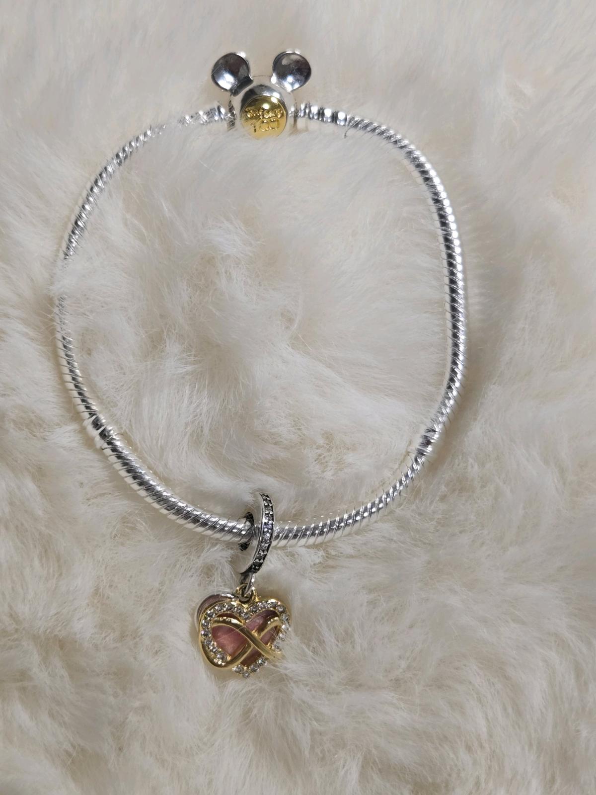 Sparkling Infinity Heart Dangle CharmSterling silver 14k gol - Austin, Texas - FleaMarketBay