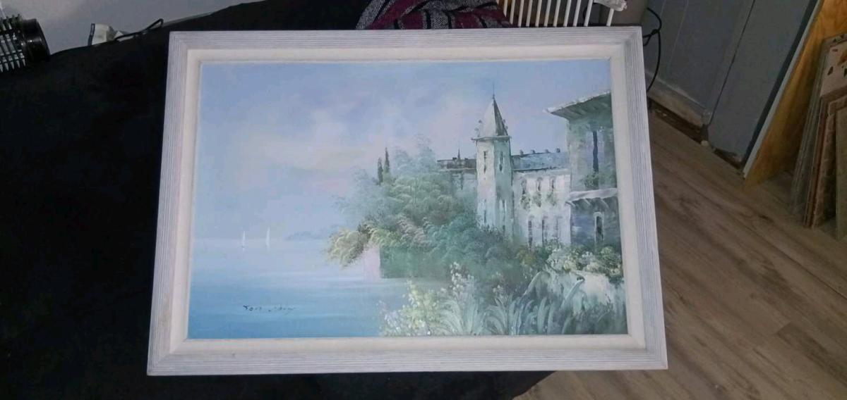 Jane Mabry original oil painting Castle by the Sea - Prescott Valley, Arizona - FleaMarketBay