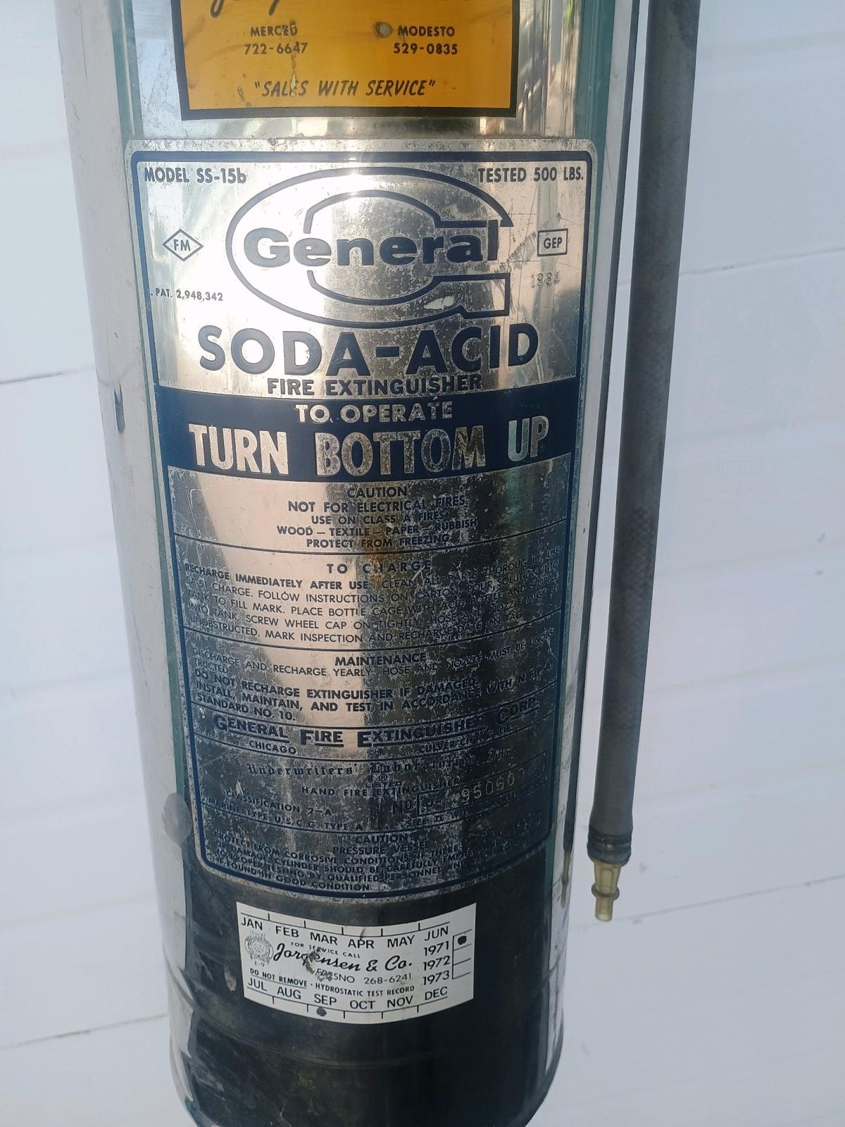 Vintage General Fire Guard Soda Acid Extinguisher  SS15  Blu - Turlock, California - FleaMarketBay