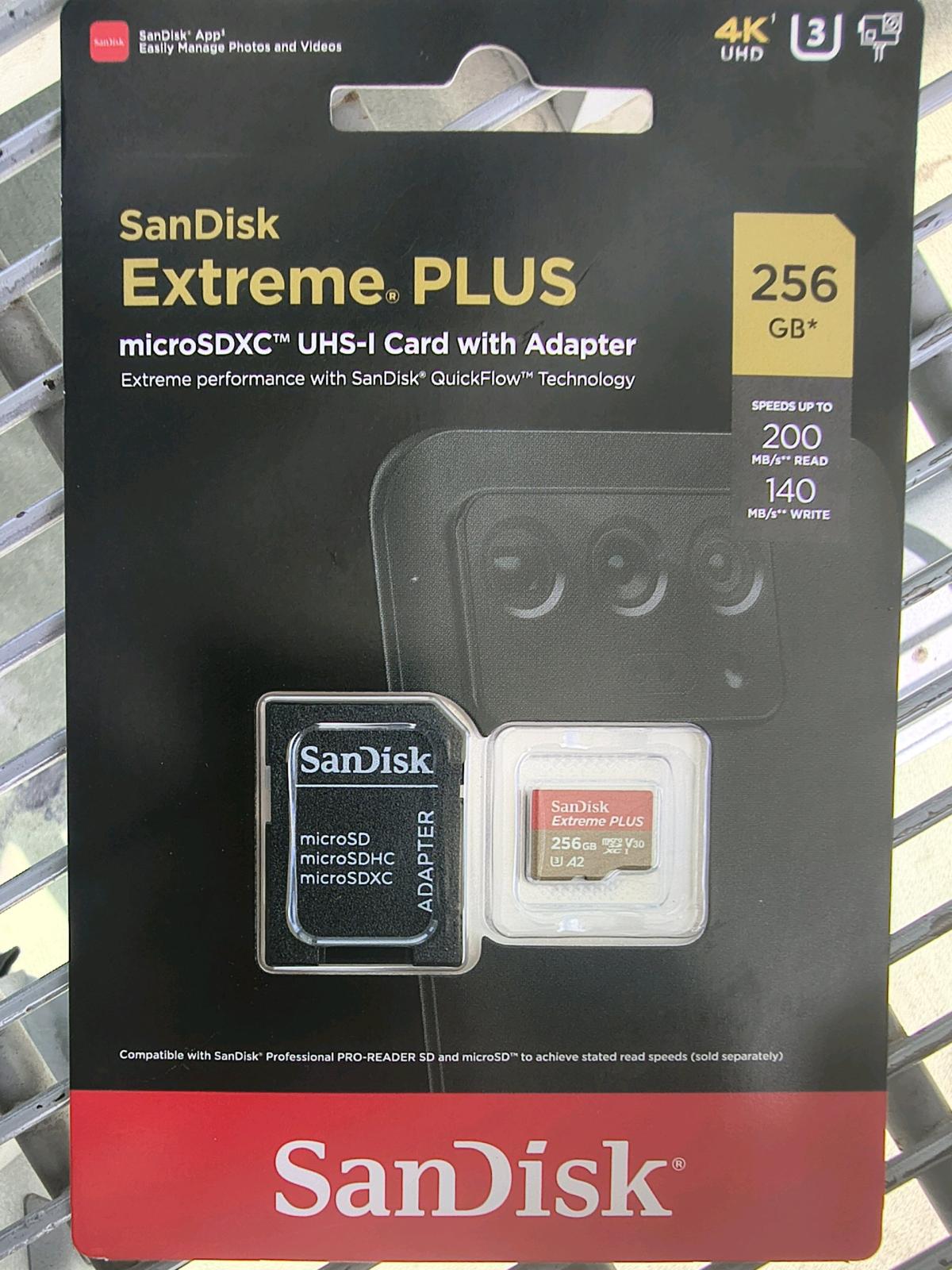 SanDisk extreme plus microSD 256GB