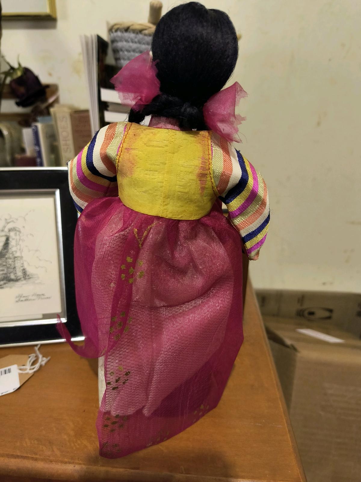 Vintage Korean Souvenir Doll with Known Provenance Silk Dres - Jackson Springs, North Carolina - FleaMarketBay