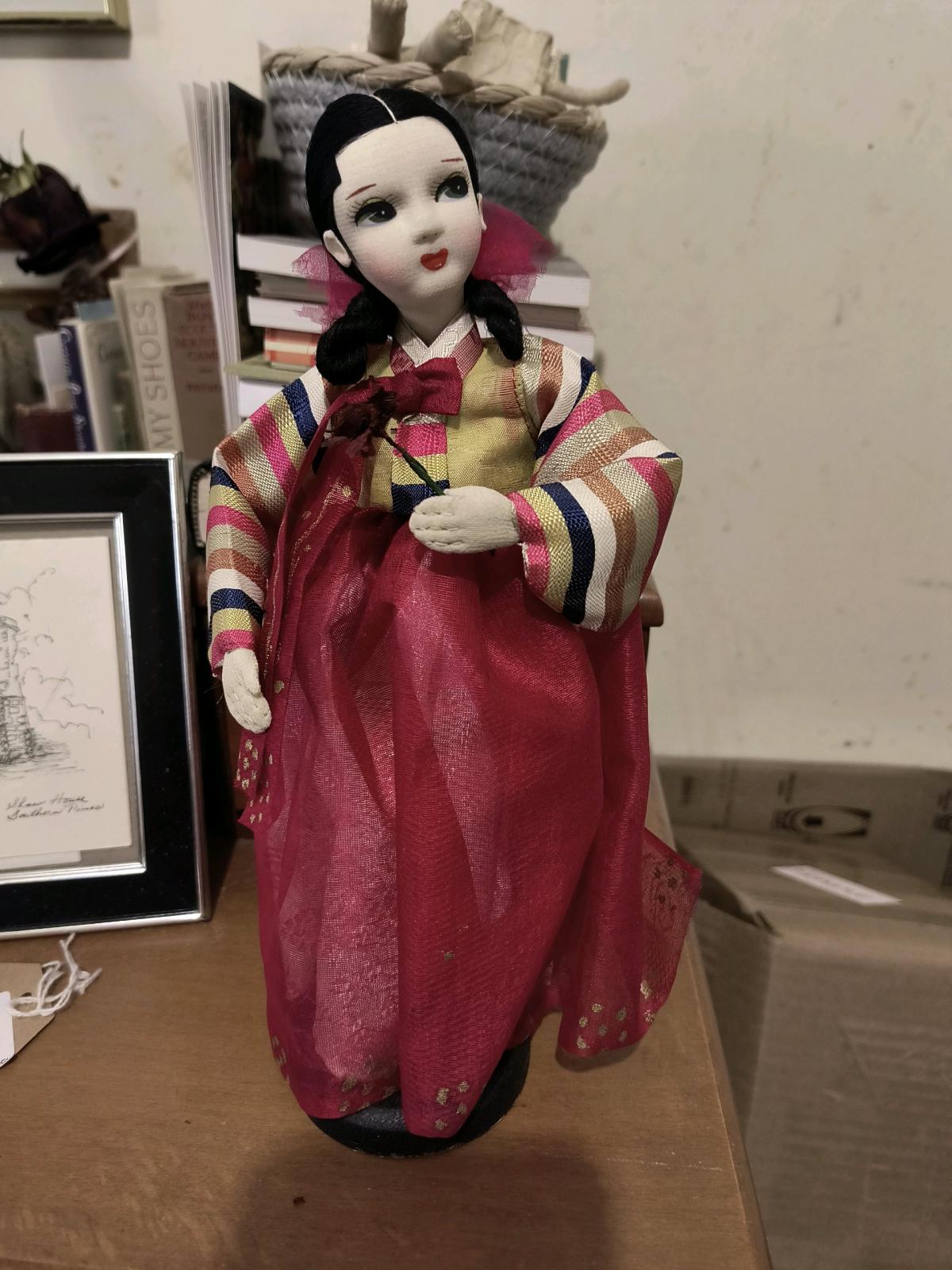 Vintage Korean Souvenir Doll with Known Provenance Silk Dres - Jackson Springs, North Carolina - FleaMarketBay