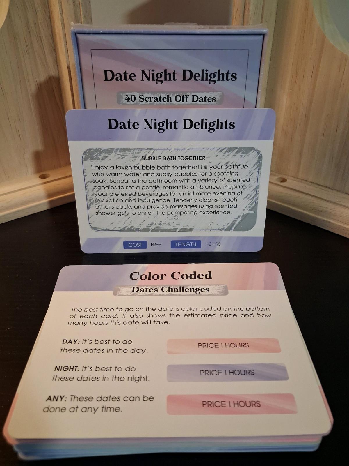 Date Night Delights ScratchOff Date Cards  Pastel Rainbow - Bronx, New York - FleaMarketBay