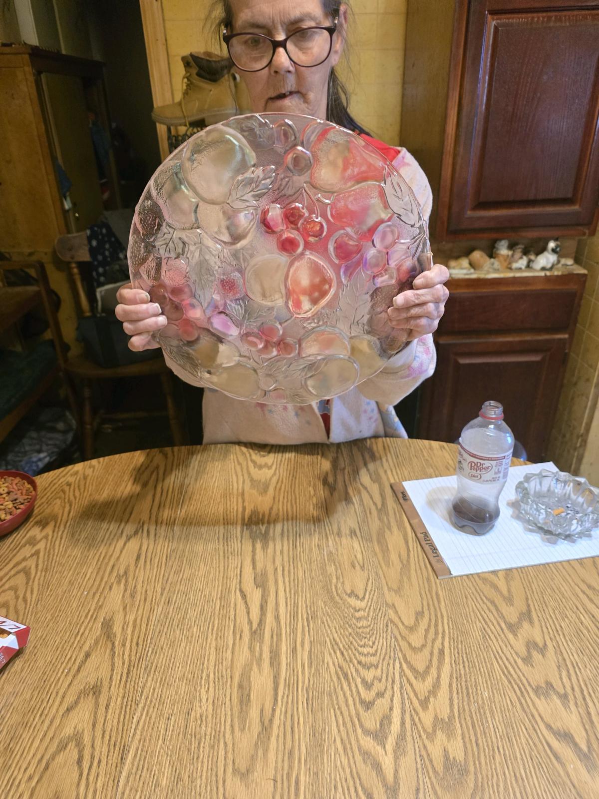 glass plate with decorative stones - High Point, North Carolina - FleaMarketBay