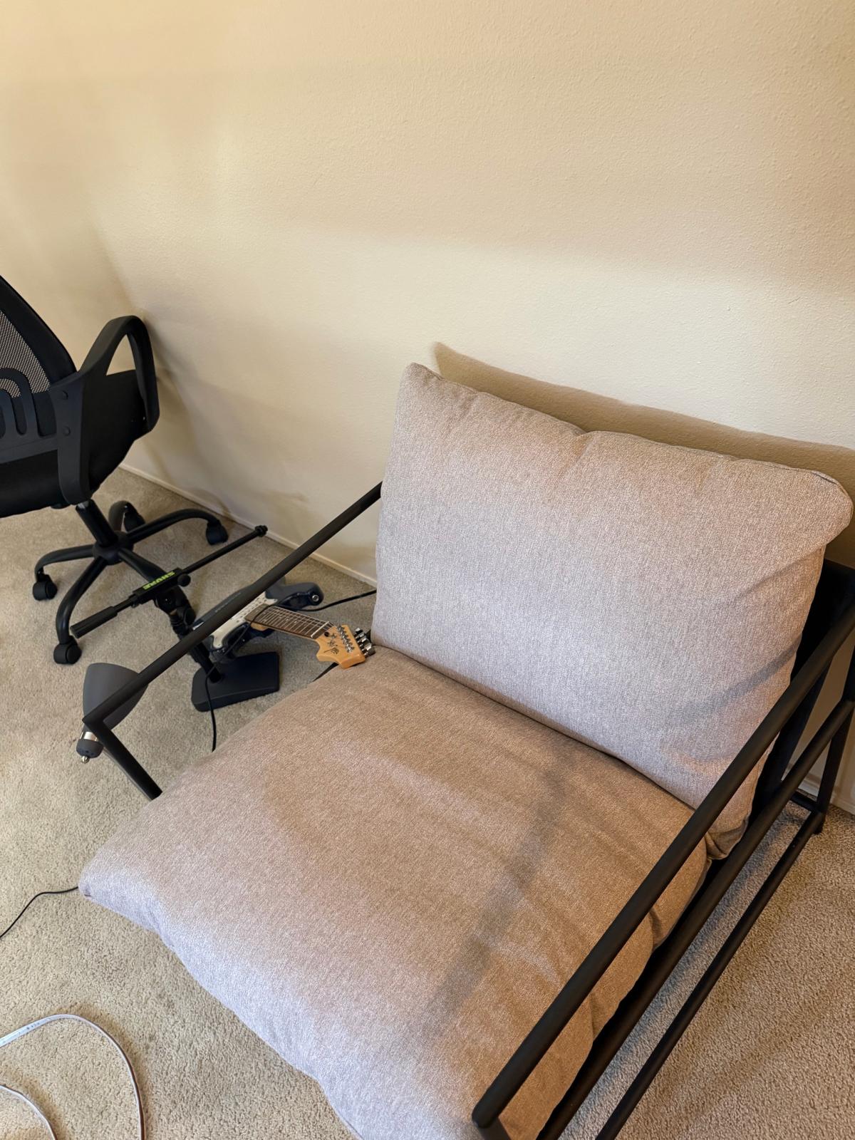 2x Mainstays Metalx Framed Sling Accent Chair Oatmeal - El Cajon, California - FleaMarketBay
