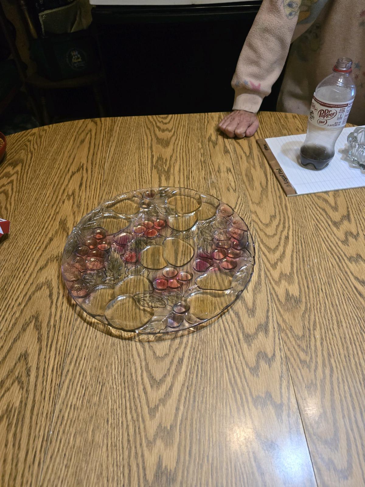 glass plate with decorative stones - High Point, North Carolina - FleaMarketBay