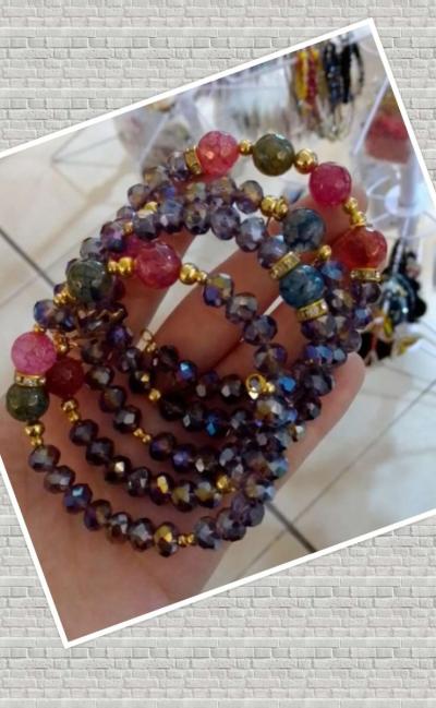Crystal Beaded Semanario Bracelet set