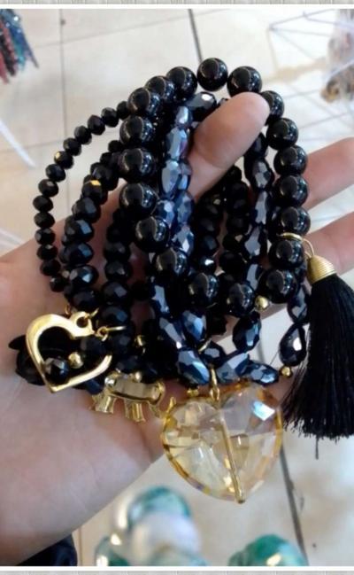 Crystal Beaded Semanario Bracelet set