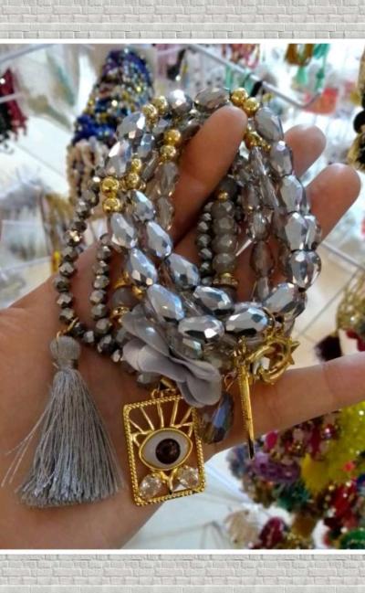 Crystal Beaded Semanario Bracelet set