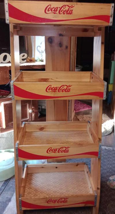 coke cola four tier Wooden shelf