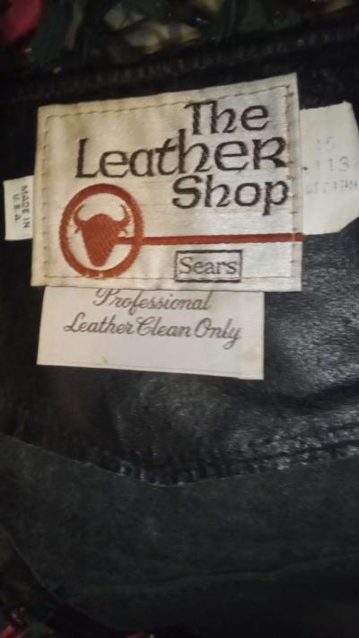 Biker chaps Sears leather shop