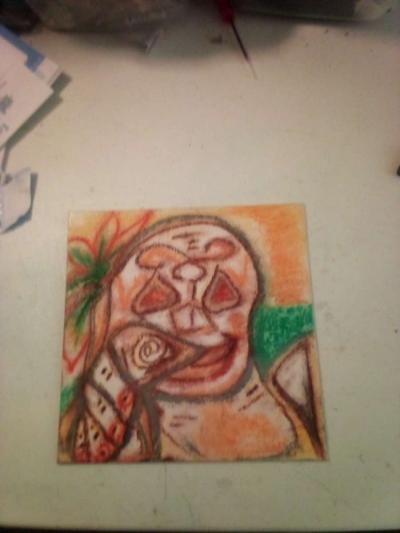 soft pastel drawing on canvas