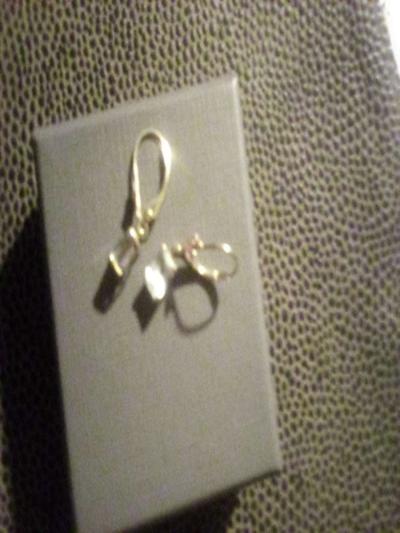 genuine 14k diamond drop earings