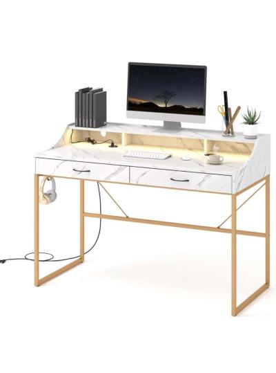 desk with LED light