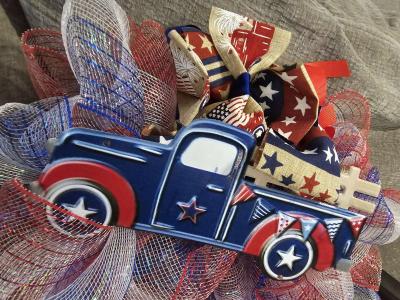 mini mesh wreath 4th of July - Thumbnail 2