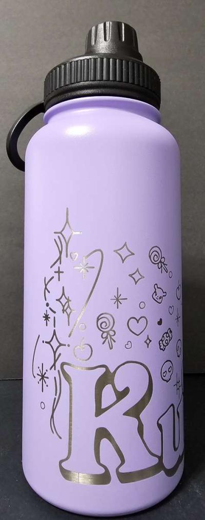 32oz Brand new Laser Engraved Insulated Water Bottle Kuromi - Thumbnail 2