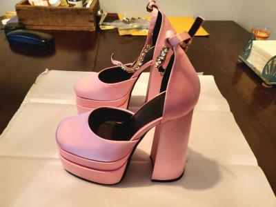 Pink stacked heels size 5 - Thumbnail 6