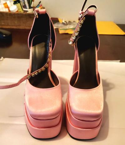 Pink stacked heels size 5 - Thumbnail 4