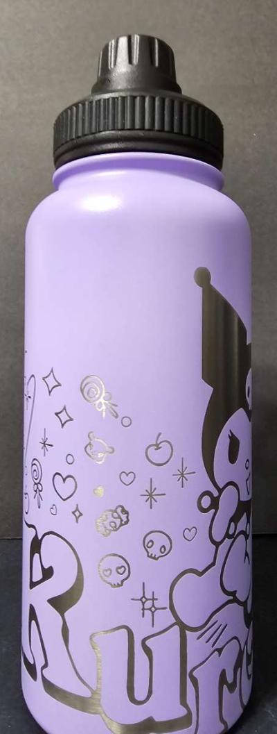 32oz Brand new Laser Engraved Insulated Water Bottle Kuromi - Thumbnail 3