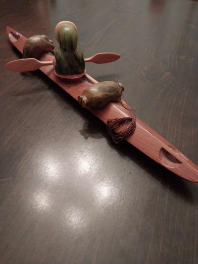 Native Alaskan Artist Carving Stone Wood Robert Johnson - Thumbnail 3