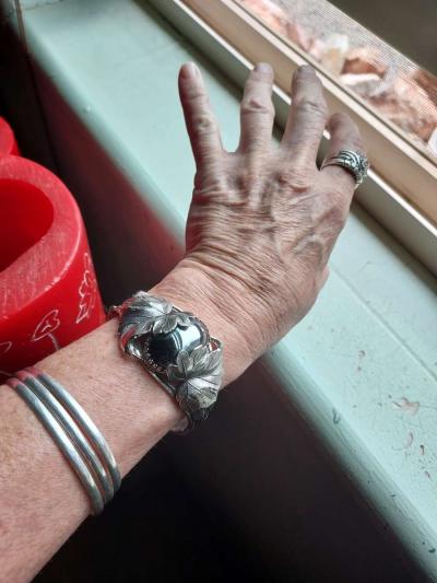 costume whiting  davis genuine hematite cabachon - Thumbnail 6