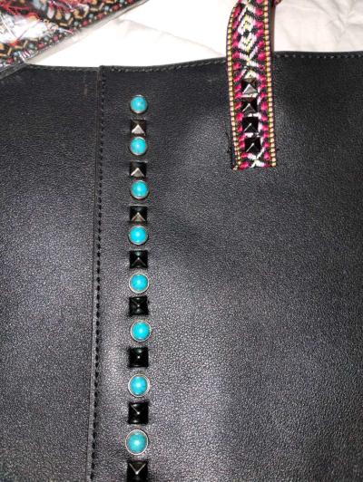 Two piece set Black leather tote - Thumbnail 5