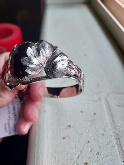 costume whiting  davis genuine hematite cabachon - Thumbnail 2