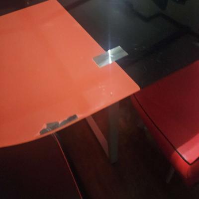 Red and Black Table with 4 matching chairs - Thumbnail 2