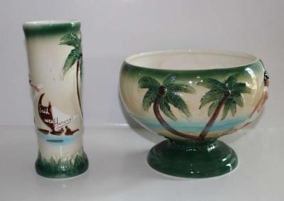 Two Vintage Sail With Harveys  Hula dancer Vase  Planter Pot - Thumbnail 2