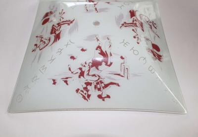 Vintage Hand Painted Glass Cowboy with covered wagon ceiling - Thumbnail 6