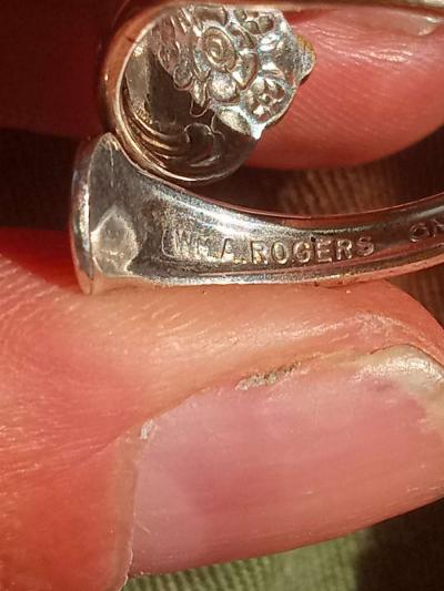 sterling silver plated spoon ring WMA Rodgers Oneida LMT - Thumbnail 3